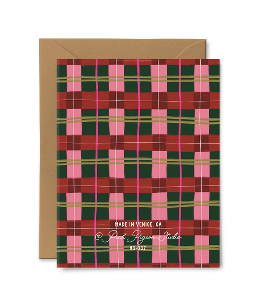 Be Merry & Bright Plaid Card