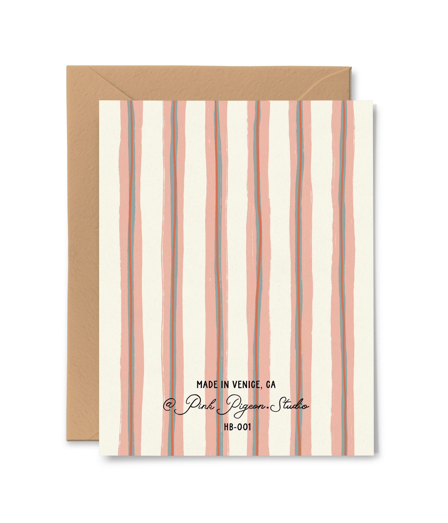 Happy Birthday Pink Stripes Card