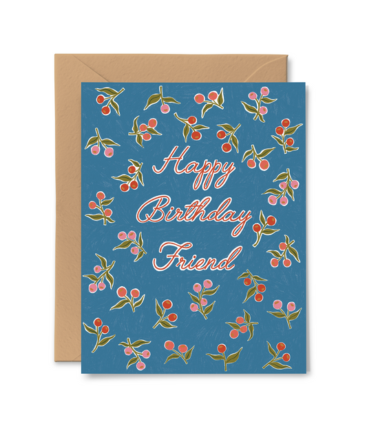 Blue Dahlia Birthday Card