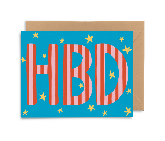 HBD Blue Stars Card