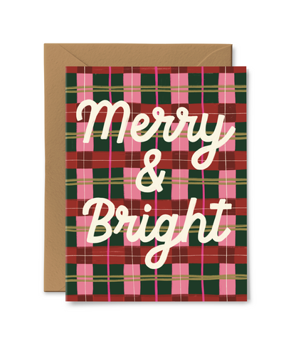 Be Merry & Bright Plaid Card