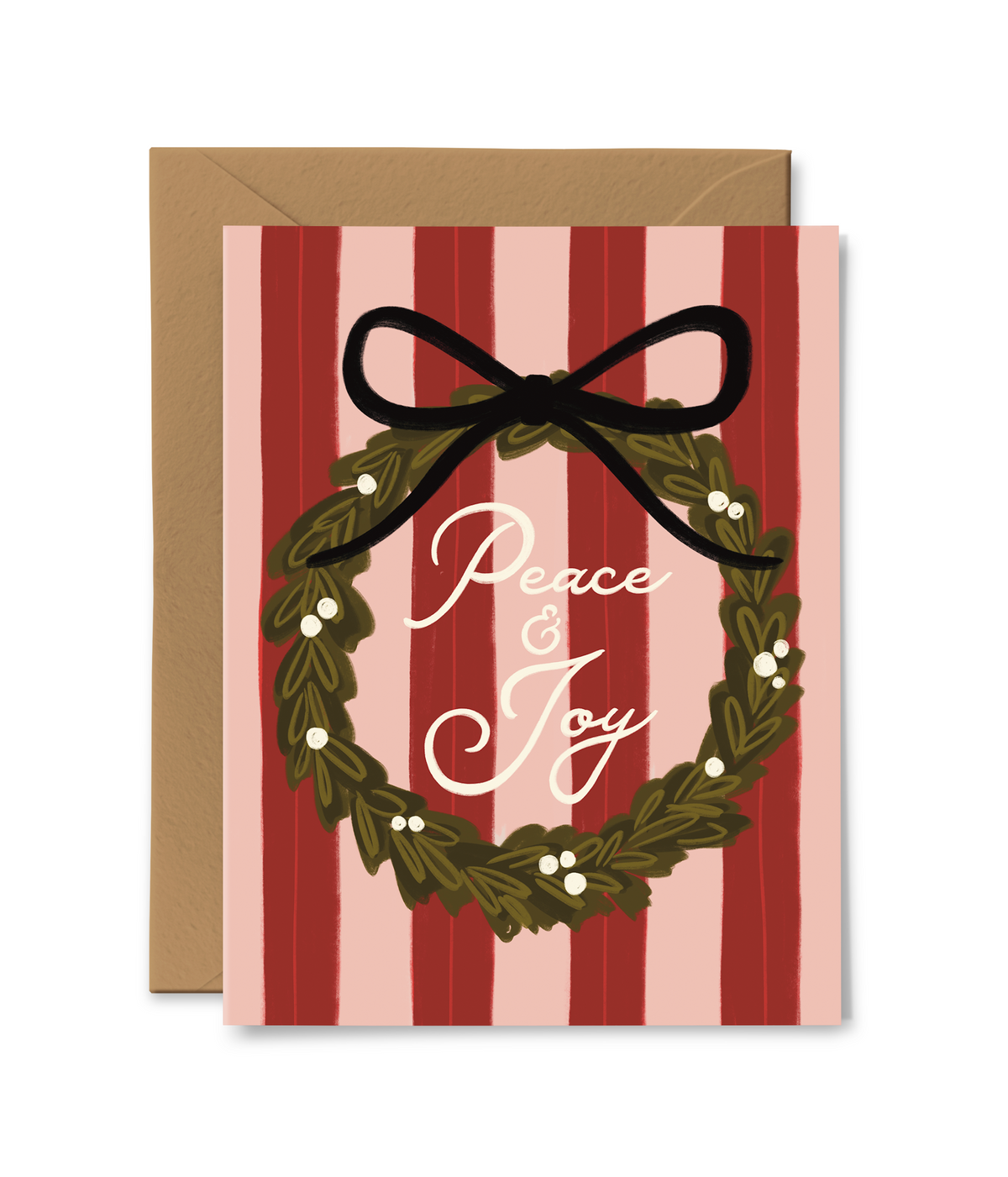 Peace and Joy Wreath Card