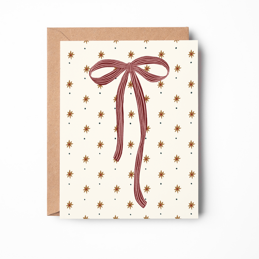 Holiday Bow Pattern Card