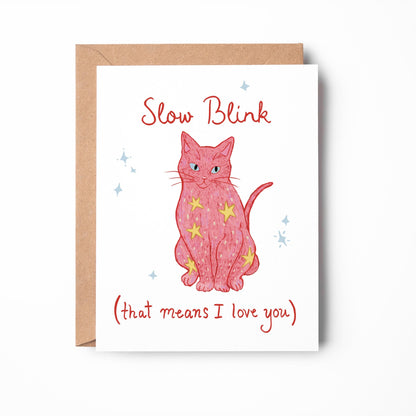 Slow Blink Cat Card